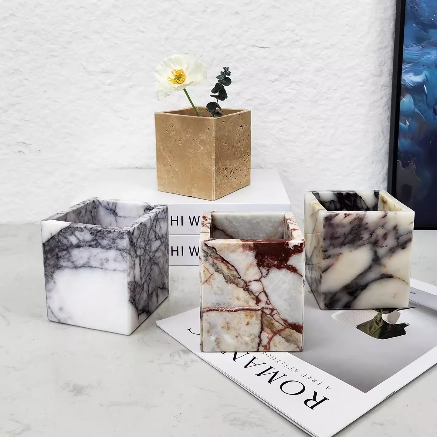 Florist Supply Vases - Natural Marble Living Room Desktop Flower