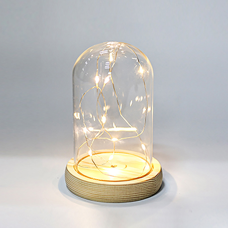 Glass Dome Wooden Base With LE - Florist Supply Vases recension och pris