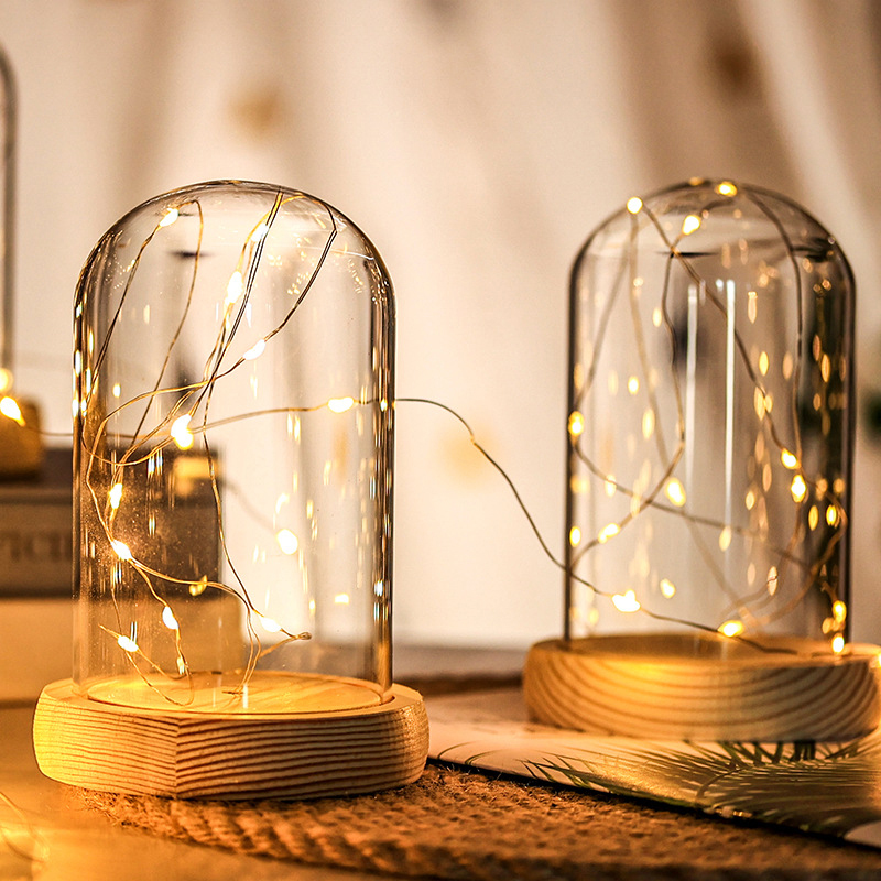 Glass Dome Wooden Base With LE - Florist Supply Vases recension och pris