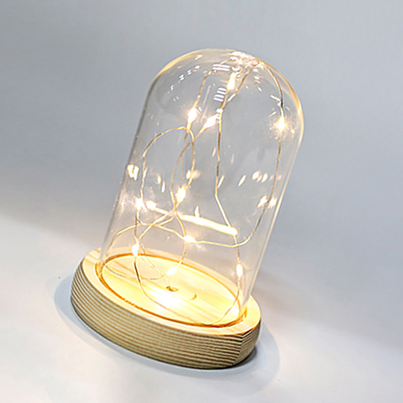 Glass Dome Wooden Base With LE - Florist Supply Vases recension och pris